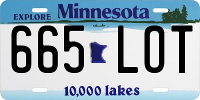 MN license plate 665LOT