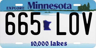 MN license plate 665LOV