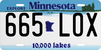 MN license plate 665LOX