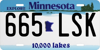 MN license plate 665LSK