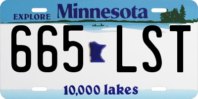 MN license plate 665LST