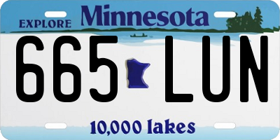MN license plate 665LUN