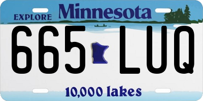 MN license plate 665LUQ