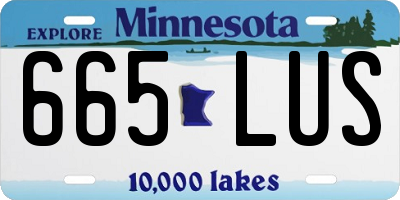 MN license plate 665LUS