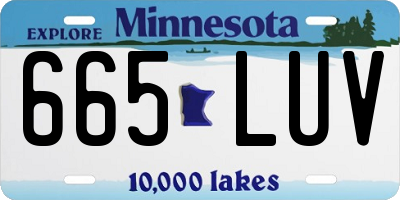 MN license plate 665LUV
