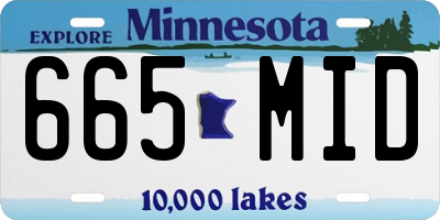 MN license plate 665MID
