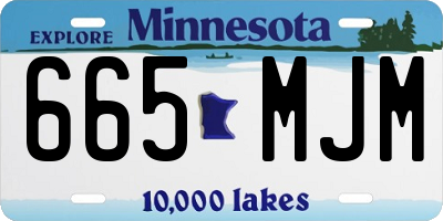 MN license plate 665MJM