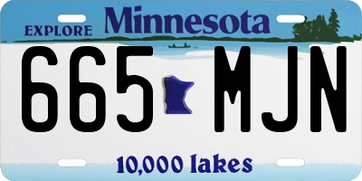 MN license plate 665MJN