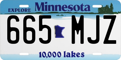 MN license plate 665MJZ