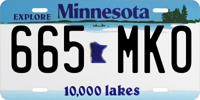 MN license plate 665MKO