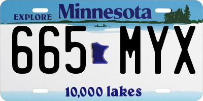 MN license plate 665MYX