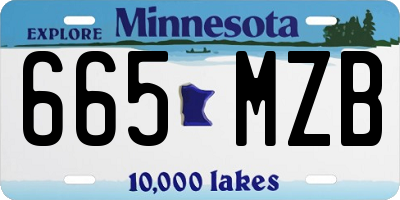 MN license plate 665MZB
