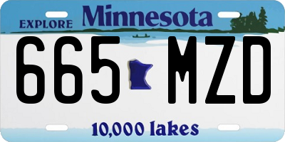 MN license plate 665MZD
