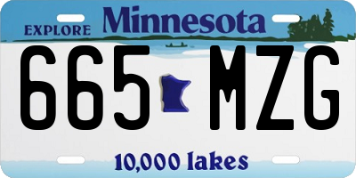 MN license plate 665MZG