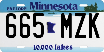 MN license plate 665MZK