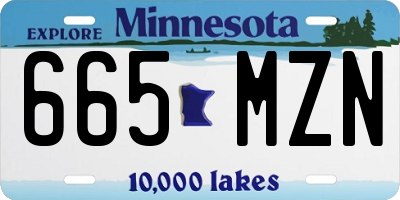 MN license plate 665MZN
