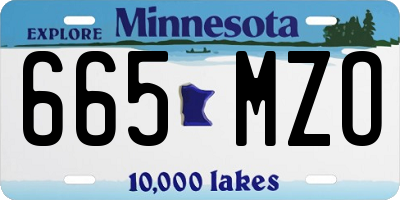 MN license plate 665MZO