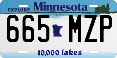 MN license plate 665MZP