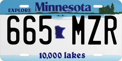 MN license plate 665MZR