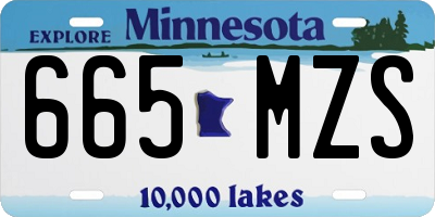 MN license plate 665MZS