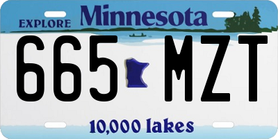 MN license plate 665MZT