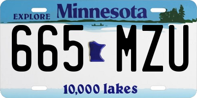 MN license plate 665MZU