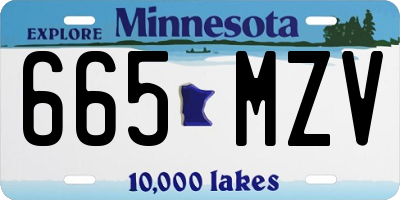 MN license plate 665MZV