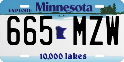 MN license plate 665MZW