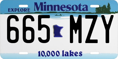MN license plate 665MZY