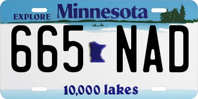 MN license plate 665NAD