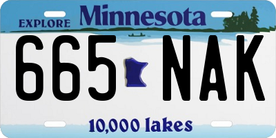 MN license plate 665NAK