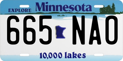 MN license plate 665NAO