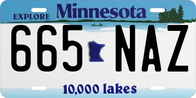 MN license plate 665NAZ