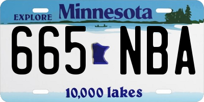 MN license plate 665NBA