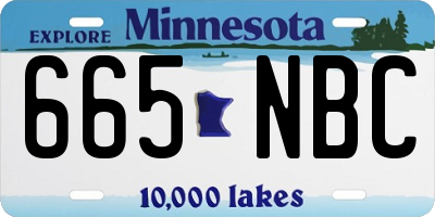 MN license plate 665NBC
