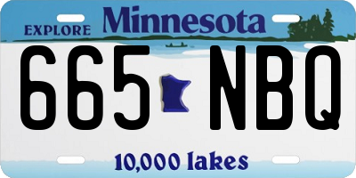 MN license plate 665NBQ
