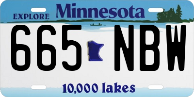 MN license plate 665NBW