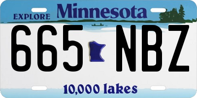 MN license plate 665NBZ
