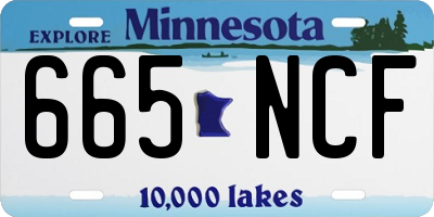 MN license plate 665NCF