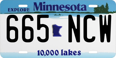 MN license plate 665NCW