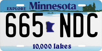 MN license plate 665NDC