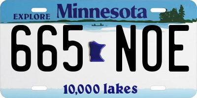 MN license plate 665NOE