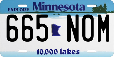MN license plate 665NOM