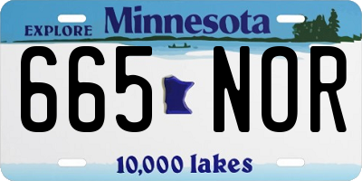 MN license plate 665NOR