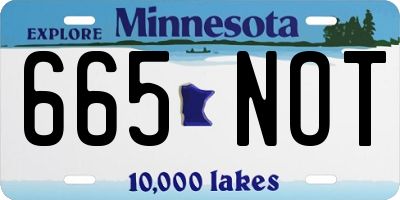MN license plate 665NOT