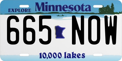 MN license plate 665NOW