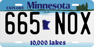 MN license plate 665NOX