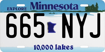 MN license plate 665NYJ