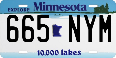 MN license plate 665NYM