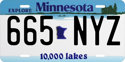 MN license plate 665NYZ